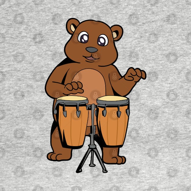 Comic bear plays percussion by Modern Medieval Design